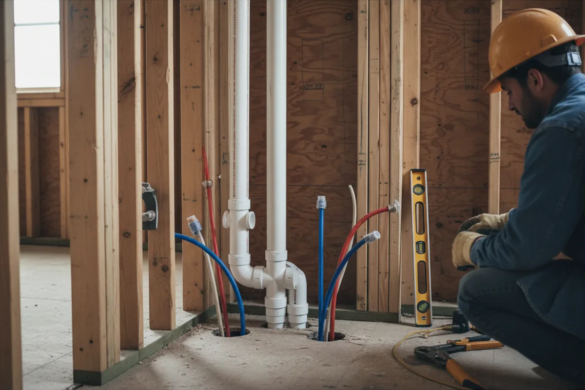 Drain and supply rough-in during Leak Detection in Hyde Park