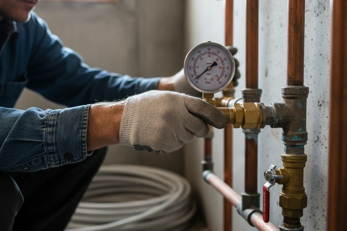 Pressure testing a repaired line during Water Line Repair in Hyde Park